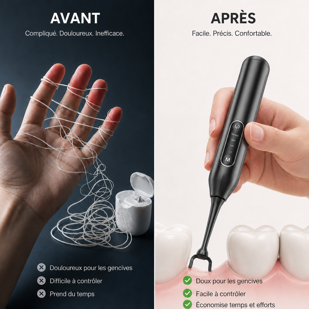 Le seul fil dentaire électrique rechargeable